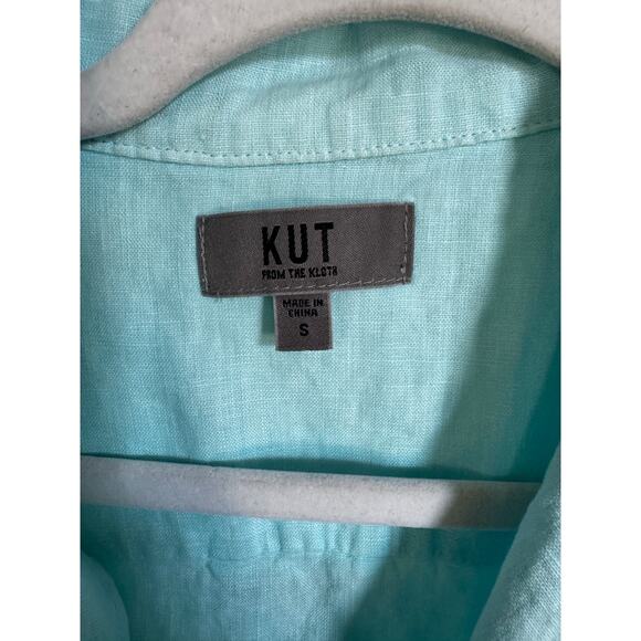 Kut from the Kloth 100% Linen Short Sleeve Button Up Shirt Women's Size Small - Picture 3 of 8